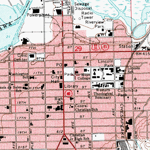 Topographic Map of Central Avenue Christian Reformed Church Historical Marker, MI