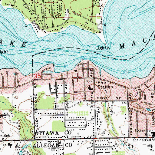 Topographic Map of Central Park Chapel Historical Marker, MI