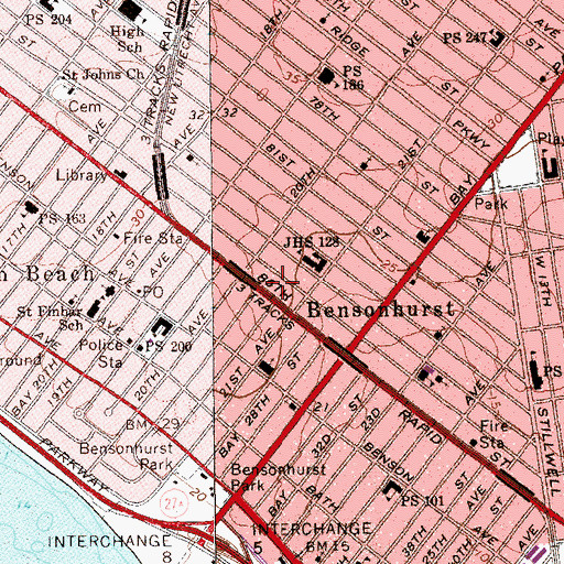 Topographic Map of Ballroom Dance Center, NY