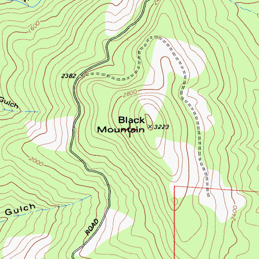 Topographic Map of Black Mountain, CA