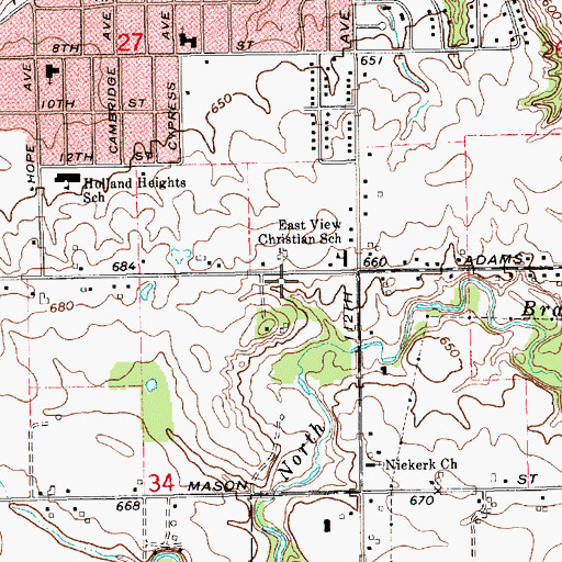 Topographic Map of Van Raalte Farm Historical Marker, MI