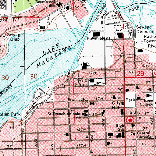 Topographic Map of West Michigan Furniture Company Building Historical Marker, MI