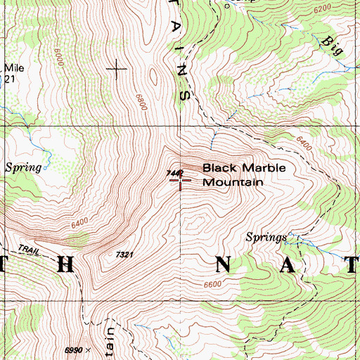 Topographic Map of Black Marble Mountain, CA
