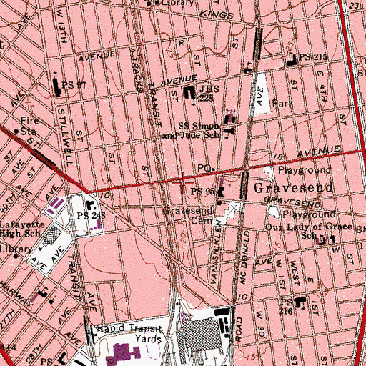 Topographic Map of Brooklyn Dance Center, NY