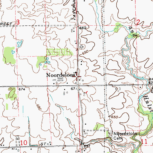 Topographic Map of Noordeloos Christian Reformed Church Historical Marker, MI