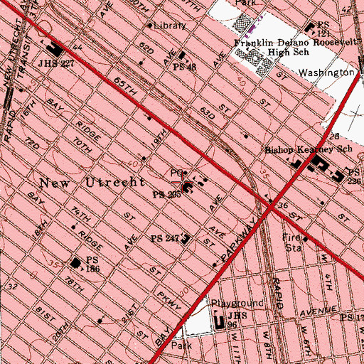 Topographic Map of Brooklyn Dance Center II, NY