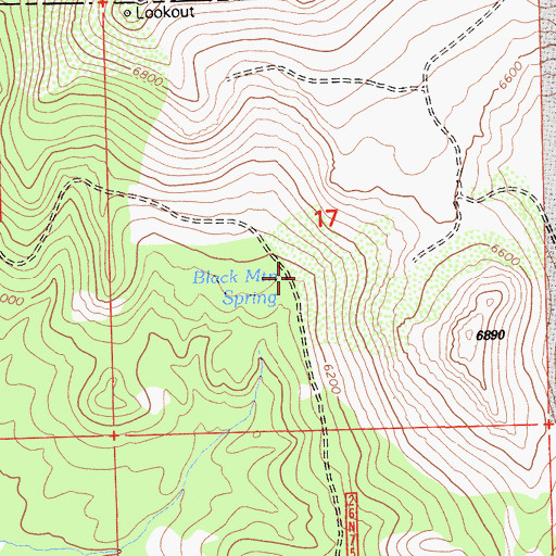Topographic Map of Black Mountain Spring, CA