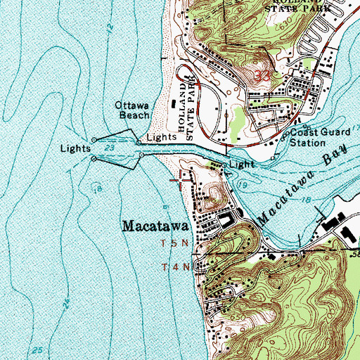 Topographic Map of Holland Harbor Historical Marker, MI