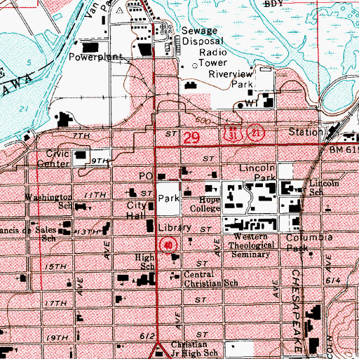 Topographic Map of Woman's Literary Club Historical Marker, MI