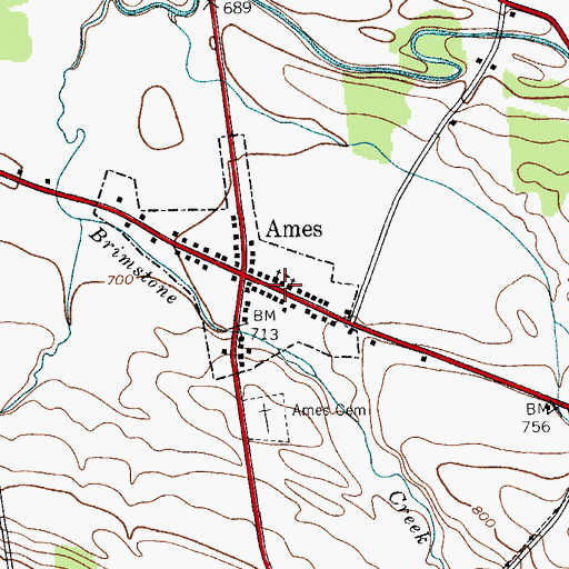 Topographic Map of Ames Academy (historical), NY