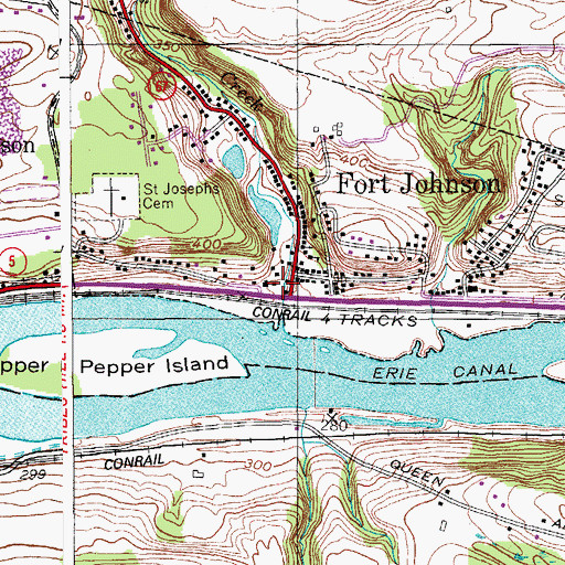 Topographic Map of Fort Johnson (historical), NY