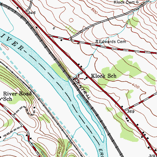 Topographic Map of Fort Klock (historical), NY