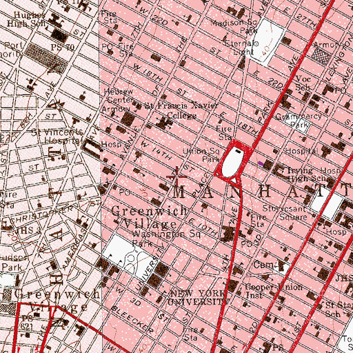 Topographic Map of Chickering Hall (historical), NY