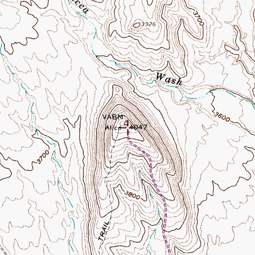 Topographic Map of Alice Point, NV
