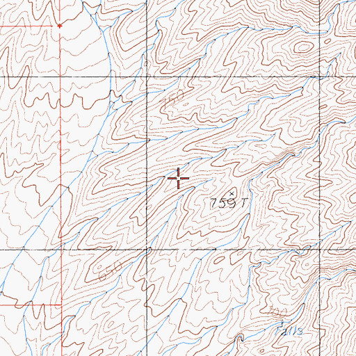 Topographic Map of Bullfrog County (historical), NV