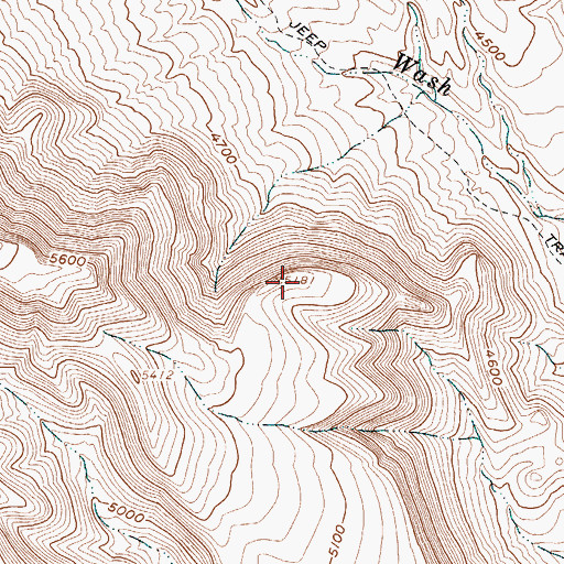 Topographic Map of Castle Point, NV