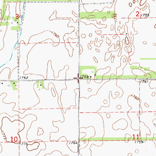 Topographic Map of Hinshaw Family Cemetery, KS