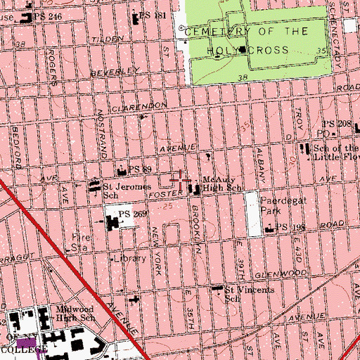 Topographic Map of Ifetayo Cultural Arts Facility, NY