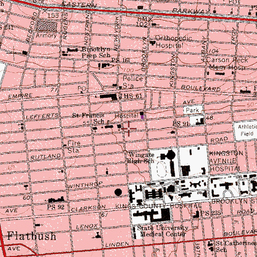 Topographic Map of John Dinkins School of Arts, NY