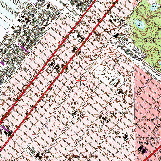 Topographic Map of La Salsa de Hoy Dance Studio, NY