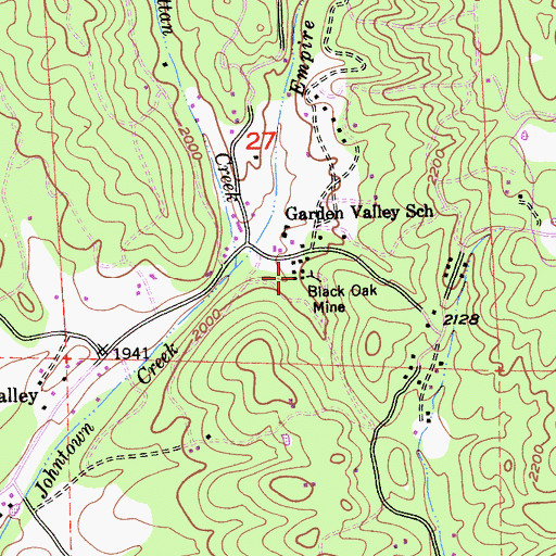 Topographic Map of Black Oak Mine, CA