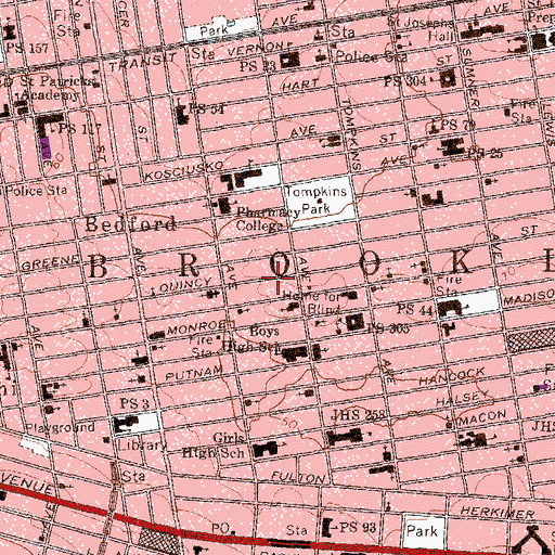 Topographic Map of Maimouna Keita Dance School, NY