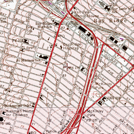 Topographic Map of New School of Dance, NY