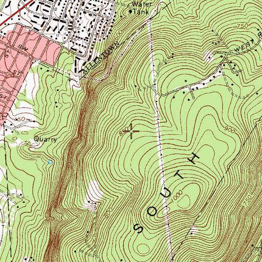 Topographic Map of Robert Rodale Reserve, PA