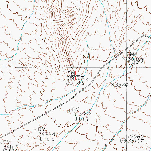 Topographic Map of Hooked Ridge, NV