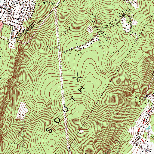 Topographic Map of South Mountain Preserve, PA