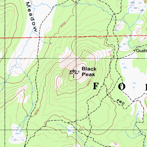 Topographic Map of Black Peak, CA