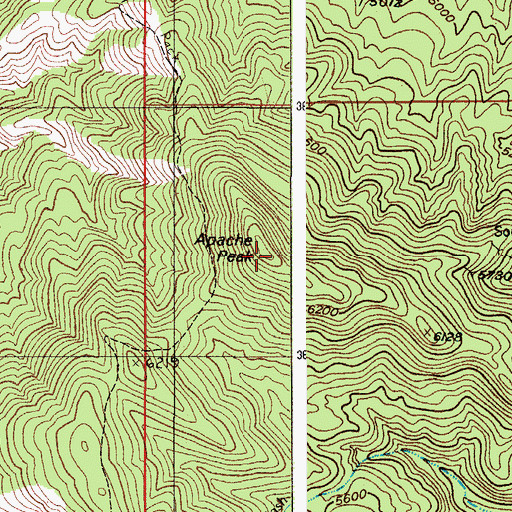 Topographic Map of Apache Peak, AZ