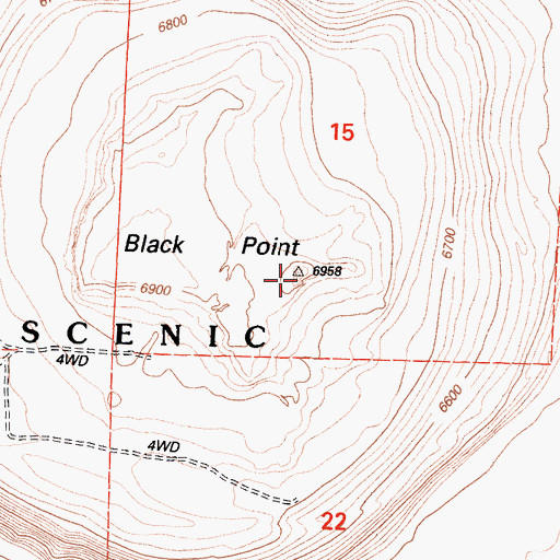 Topographic Map of Black Point, CA