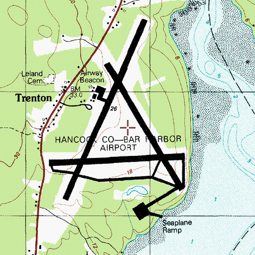 Topographic Map of Naval Auxiliary Air Station Bar Harbor (historical), ME