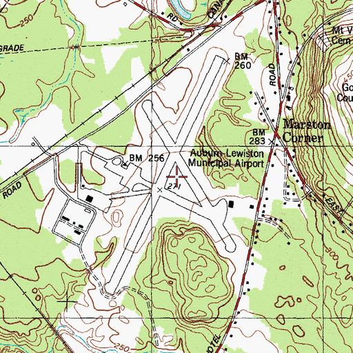 Topographic Map of Naval Auxiliary Air Facility Lewiston (historical), ME