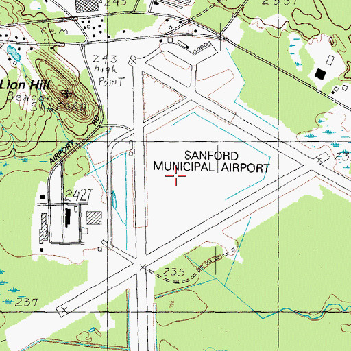 Topographic Map of Naval Auxiliary Air Station Sanford (historical), ME