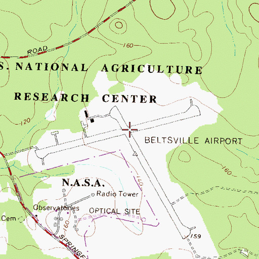 Topographic Map of Beltsville Naval Outer Landing Field (historical), MD