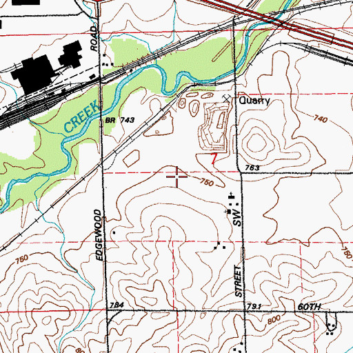 Topographic Map of Cedar Rapids Quarry, IA