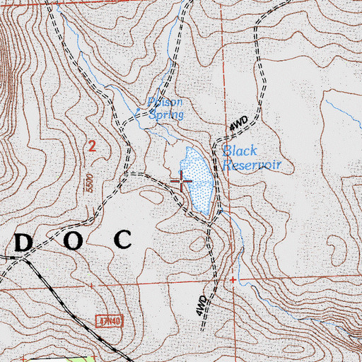 Topographic Map of Black Reservoir, CA