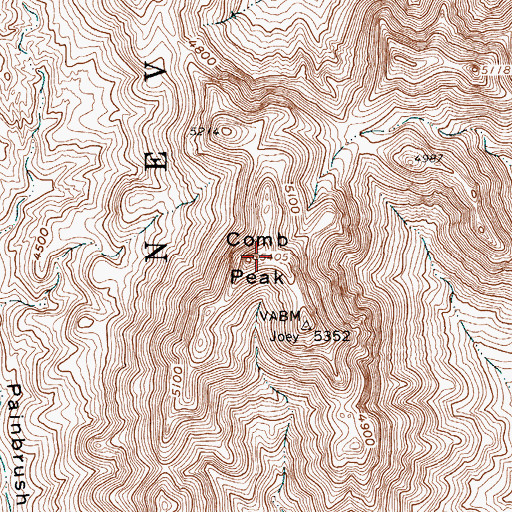 Topographic Map of Jake Ridge, NV