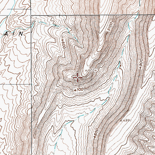 Topographic Map of Knotted Ridge, NV