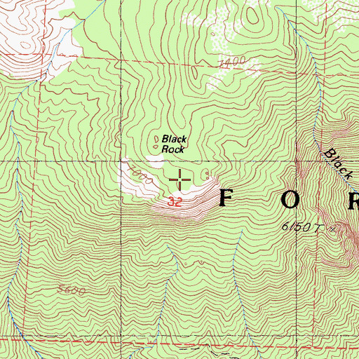 Topographic Map of Black Rock, CA