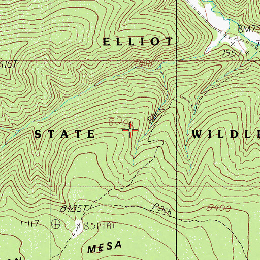 Topographic Map of Elliot Barker State Wildlife Area, NM