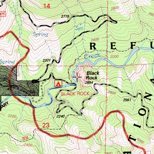 Topographic Map of Black Rock, CA