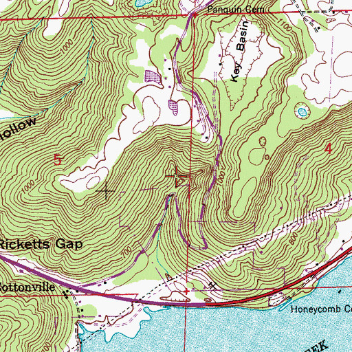 Topographic Map of Honeycomb Natural Bridge, AL