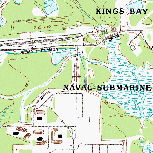 Topographic Map of Kings Bay Army Terminal (historical), GA