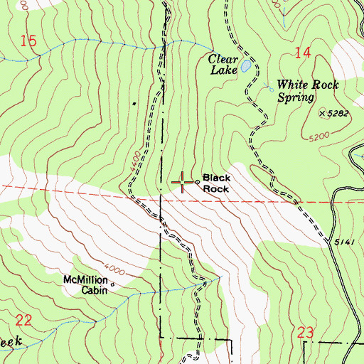 Topographic Map of Black Rock, CA