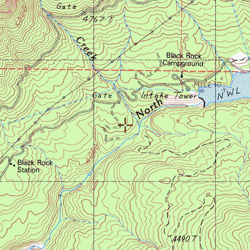Topographic Map of Black Rock Creek, CA