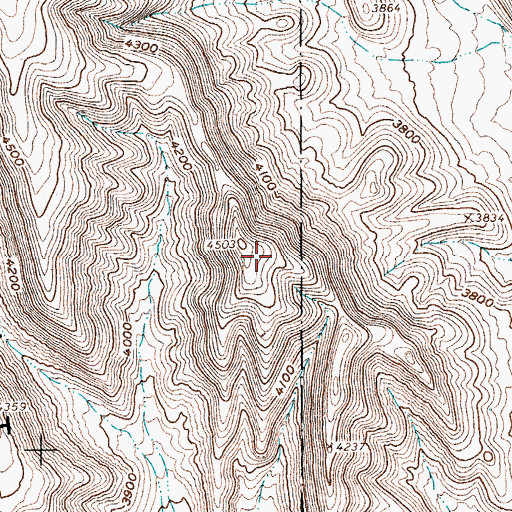 Topographic Map of Stairs Ridge, NV