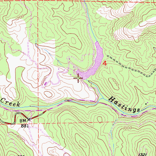 Topographic Map of Black Rock Creek, CA